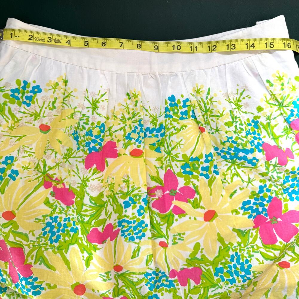 Lilly Pulitzer Whitley Floral Skirt Women Sz 10 Pockets Classic Mini 100% Cotton - Picture 6 of 8